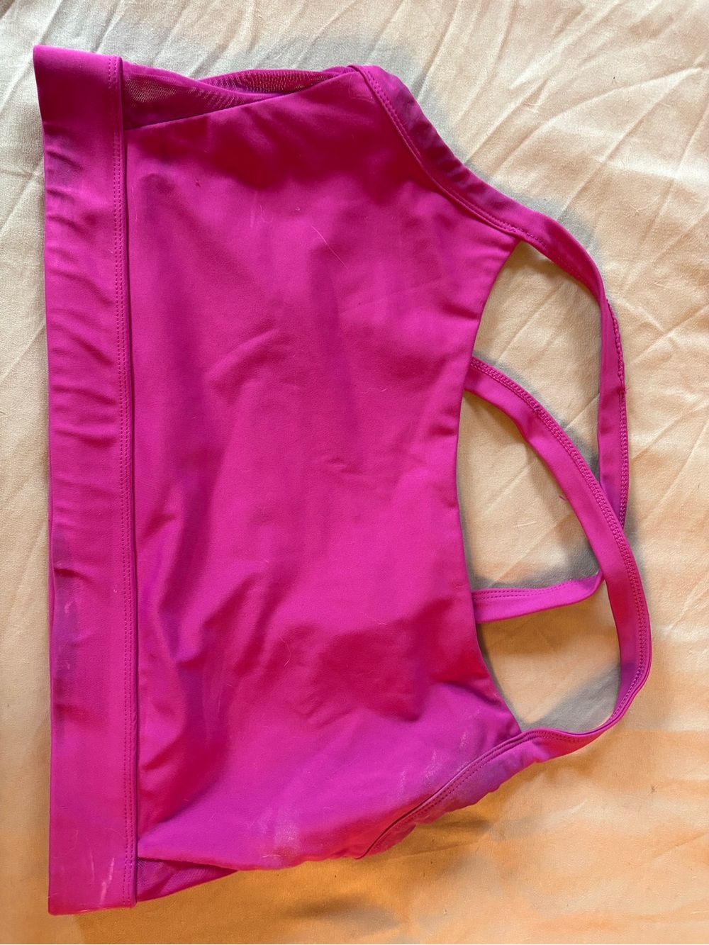 Hot Pink Sports Bralette - Women's Supportive Racerback